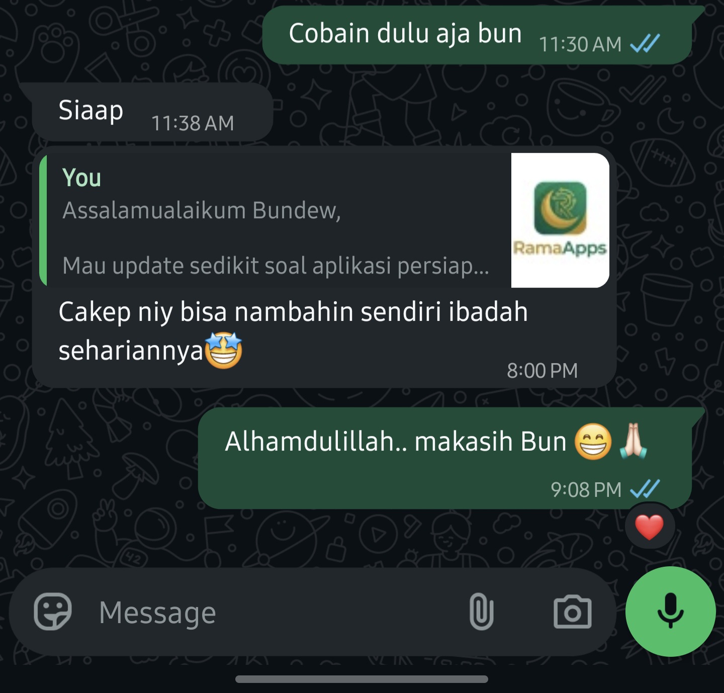 Testimoni pengguna RamaApps